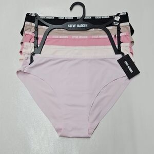 Steve Madden Pink and Black Panty No-Show Cheeky